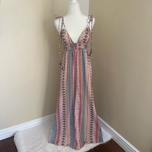 LULUs Maxin Relaxin Multi Print Maxi Dress